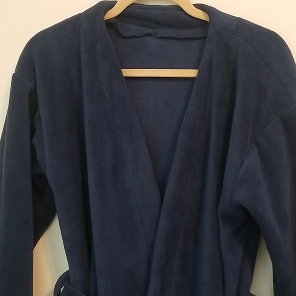 Navy Fleece Robe - Picture 4 of 4